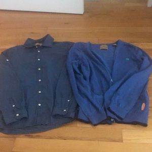 Scotch Shrunk boys button down and cardigan size 12